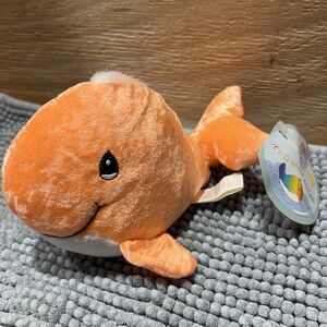 Vtg 1998 Precious Moments Tender Tails Orange Whale Plush Enesco NWT 7"